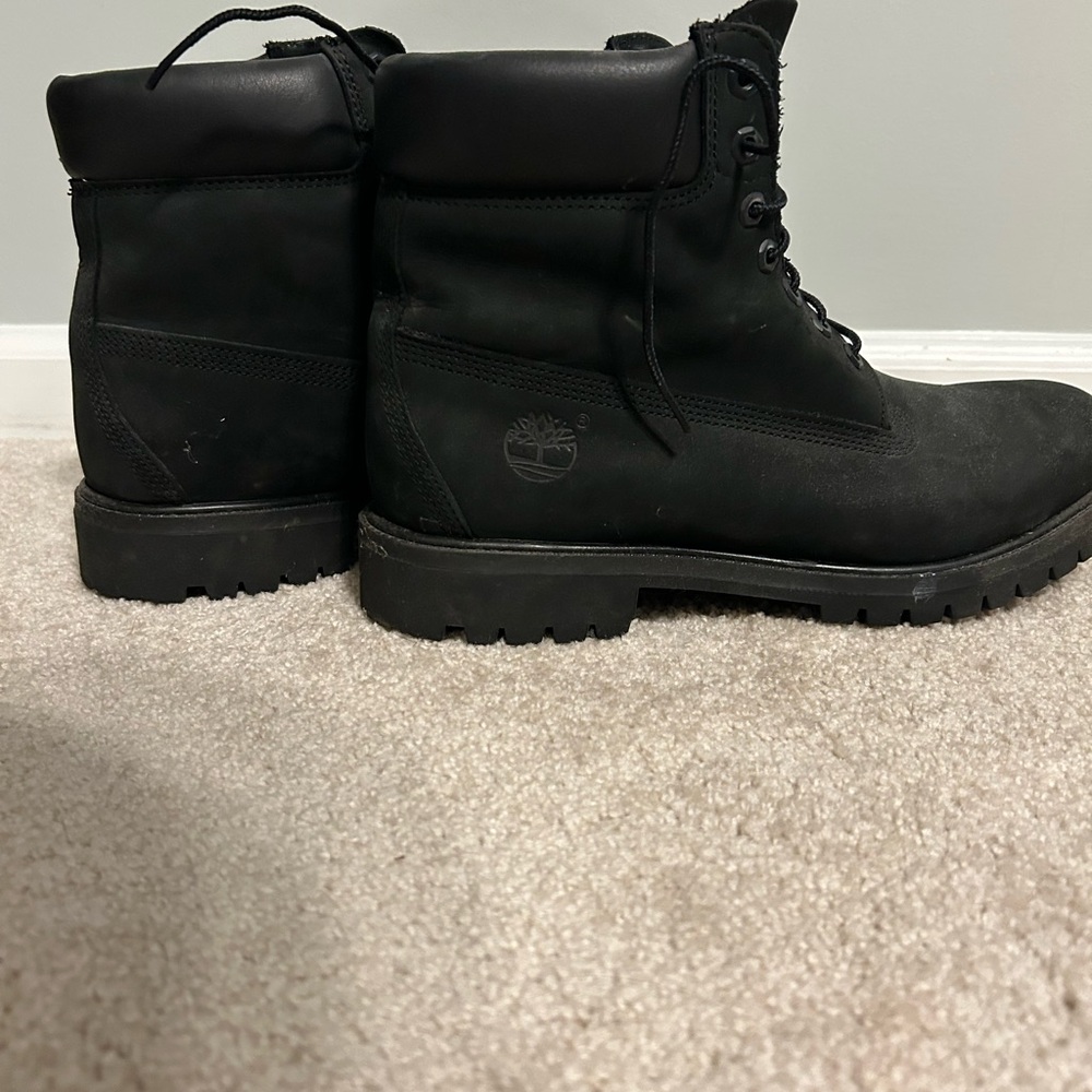 Timberland Men's Dark Black Leather Boots